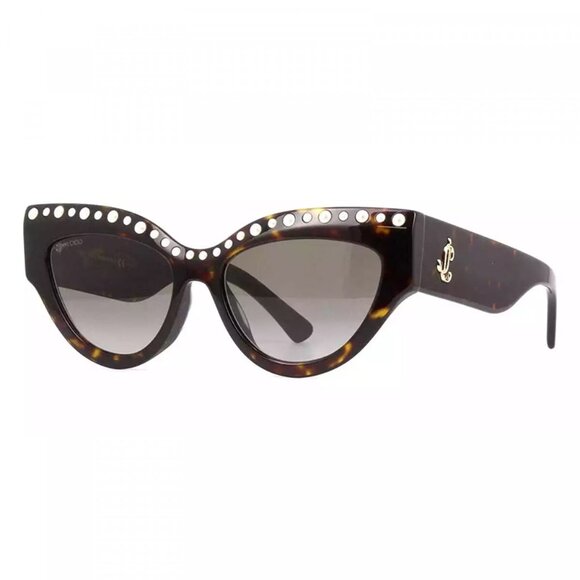 NEW JIMMY CHOO SUNGLASSES, WOMEN CAT EYE HAVANA BROWN EYEWEAR JIMMY CHOO